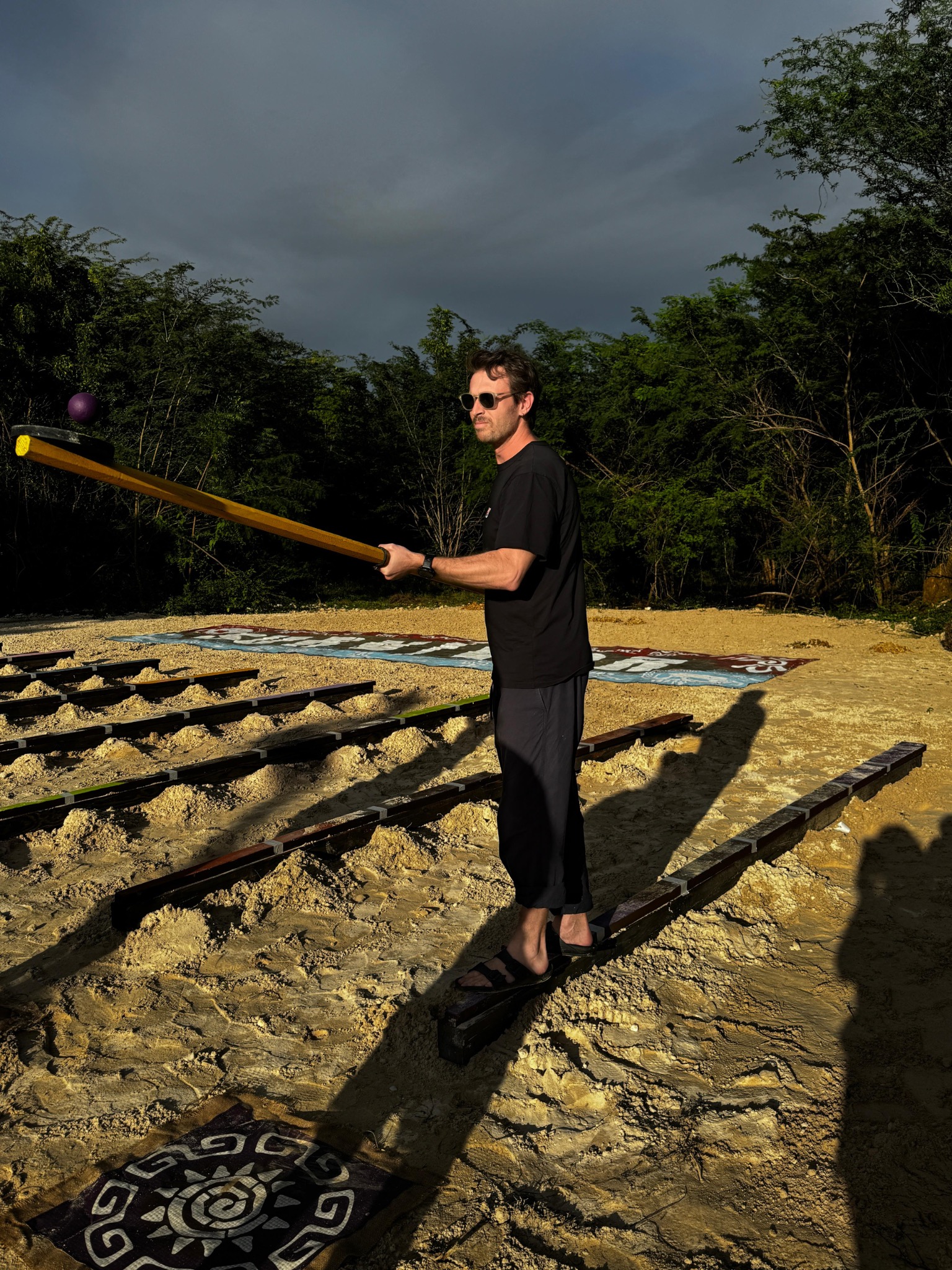 Vladimir Dembinski testing a Survivor România challenge prop